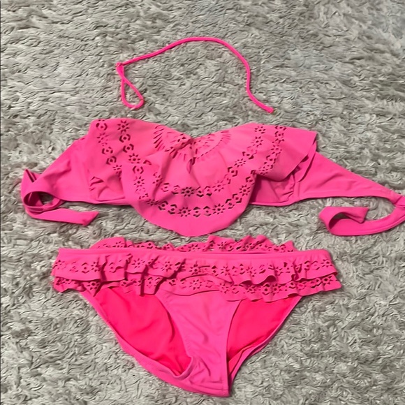 Jessica Simpson Pink Ruffle Bikini - Picture 1 of 7
